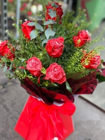 Dozen Waxed Valentines Roses