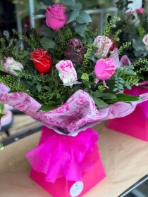 Dozen Waxed Valentines Roses